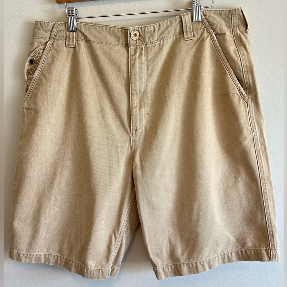 Vintage Vans Mens Tan Beige Khaki Summer Shorts - Size 36 Off The Wall